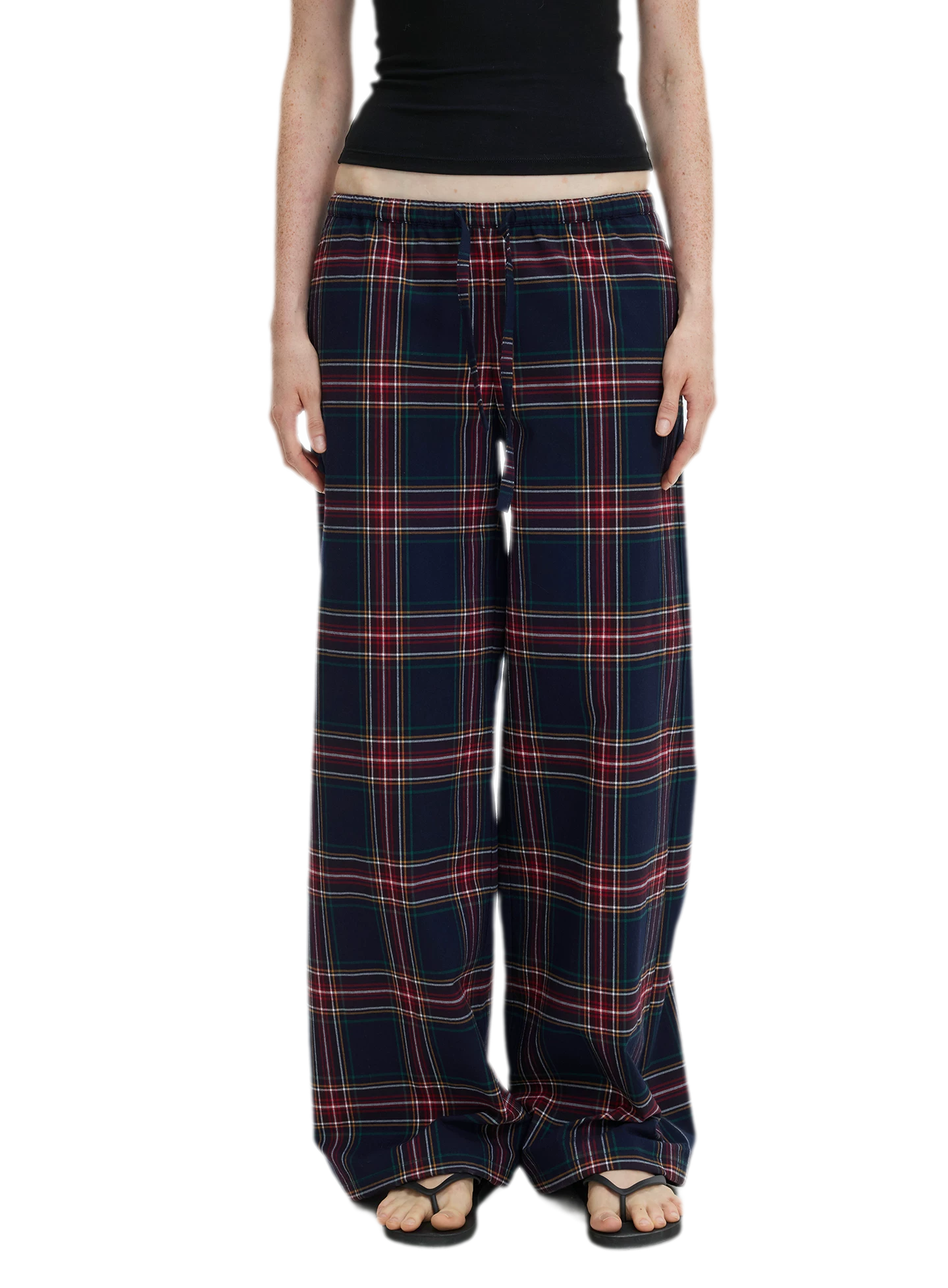 Vintage Plaid Low-Rise Bottoms