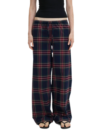 Vintage Plaid Low-Rise Bottoms