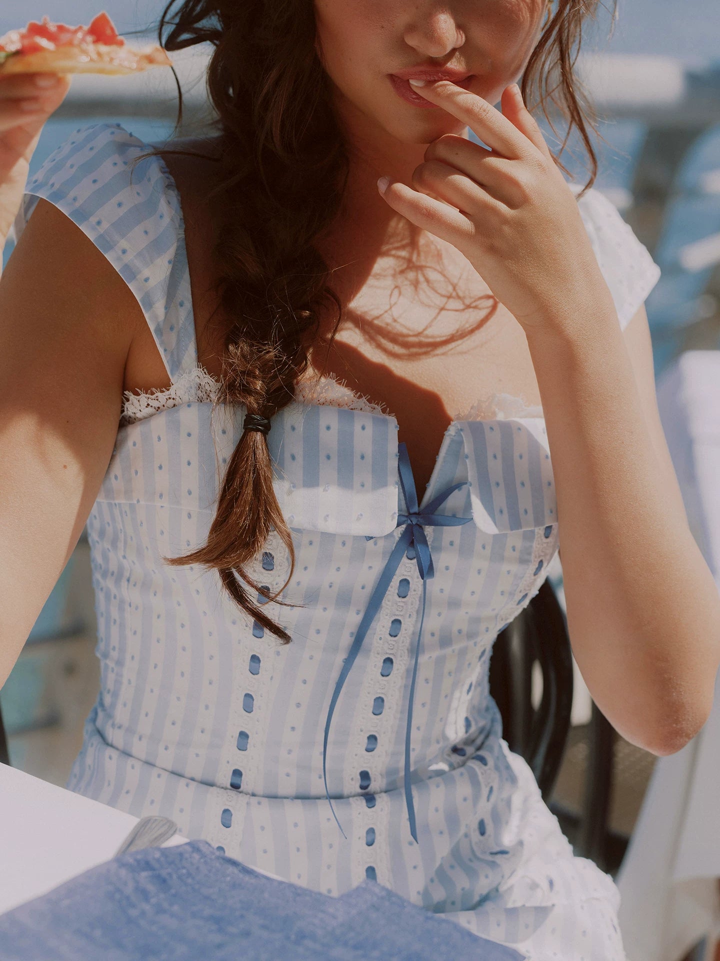 Striped Jacquard A-Line Dress
