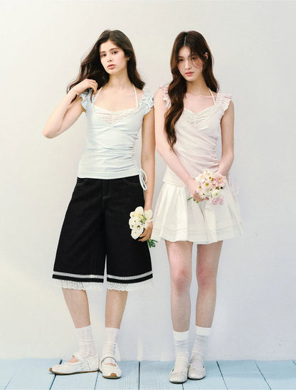 Two-in-One Ruffle Sleeve T-Shirt
