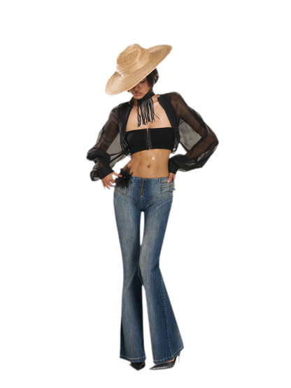 Stretch Button Bandeau Top