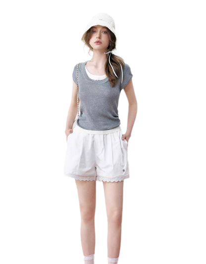 Ruched Layered T-Shirt