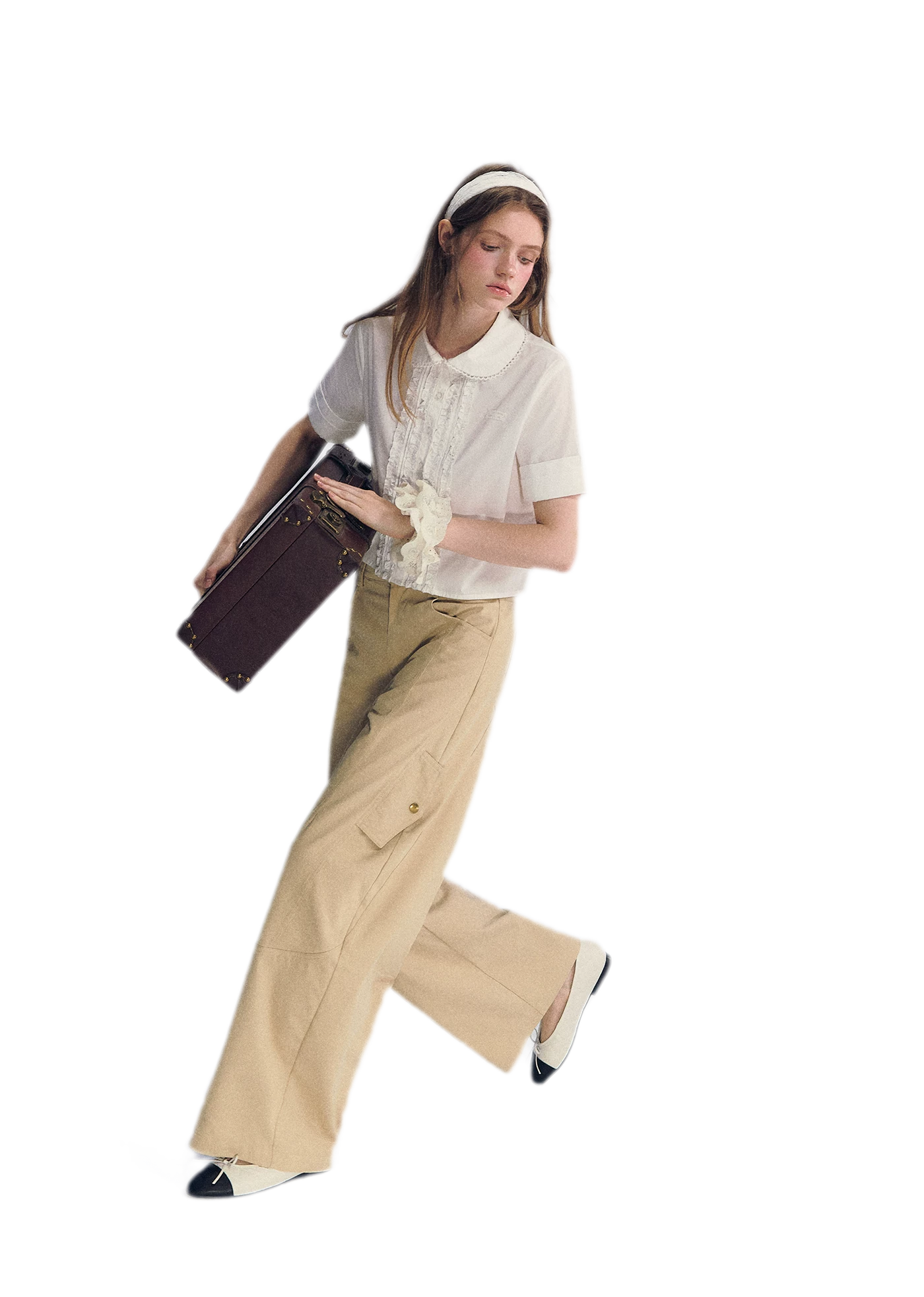 Deconstructed Curved Cargo Pants