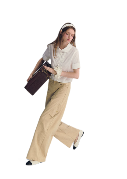 Deconstructed Curved Cargo Pants