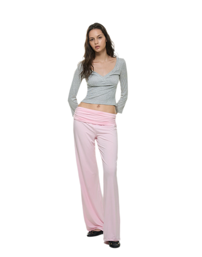 Crossfront Ribbed V-Neck Top