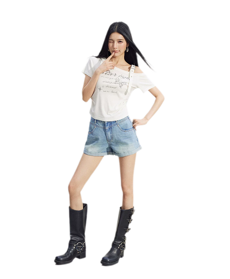 One-Shoulder Butterfly Tee