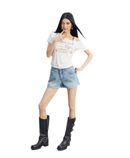 One-Shoulder Butterfly Tee