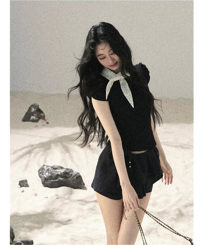 Layered Pleated Skort