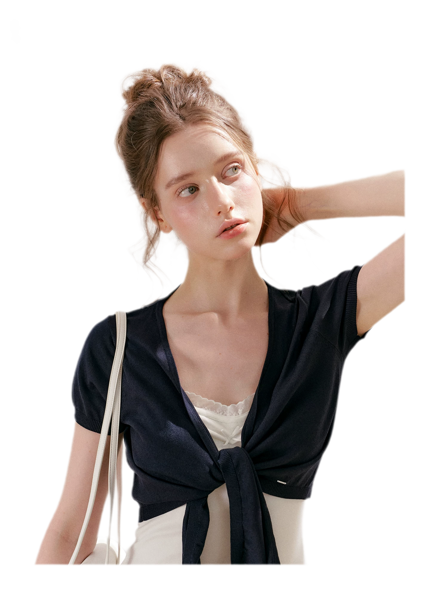 Sportique Cropped Knit Cardigan