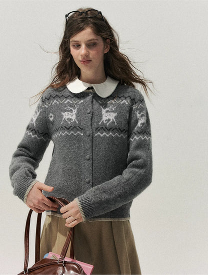 Fair Isle Cropped Cardigan