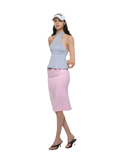 Modal Peplum Halter Top
