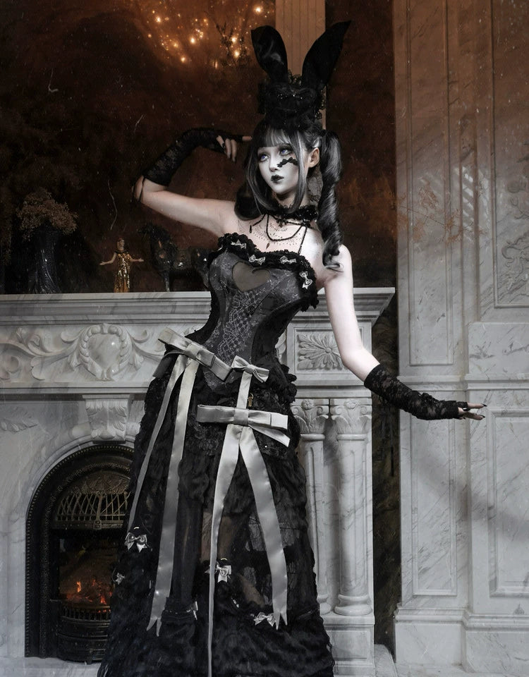 Gothic Bustle Train Skirt