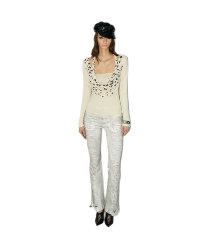 Leopard Twist V-Neck Top