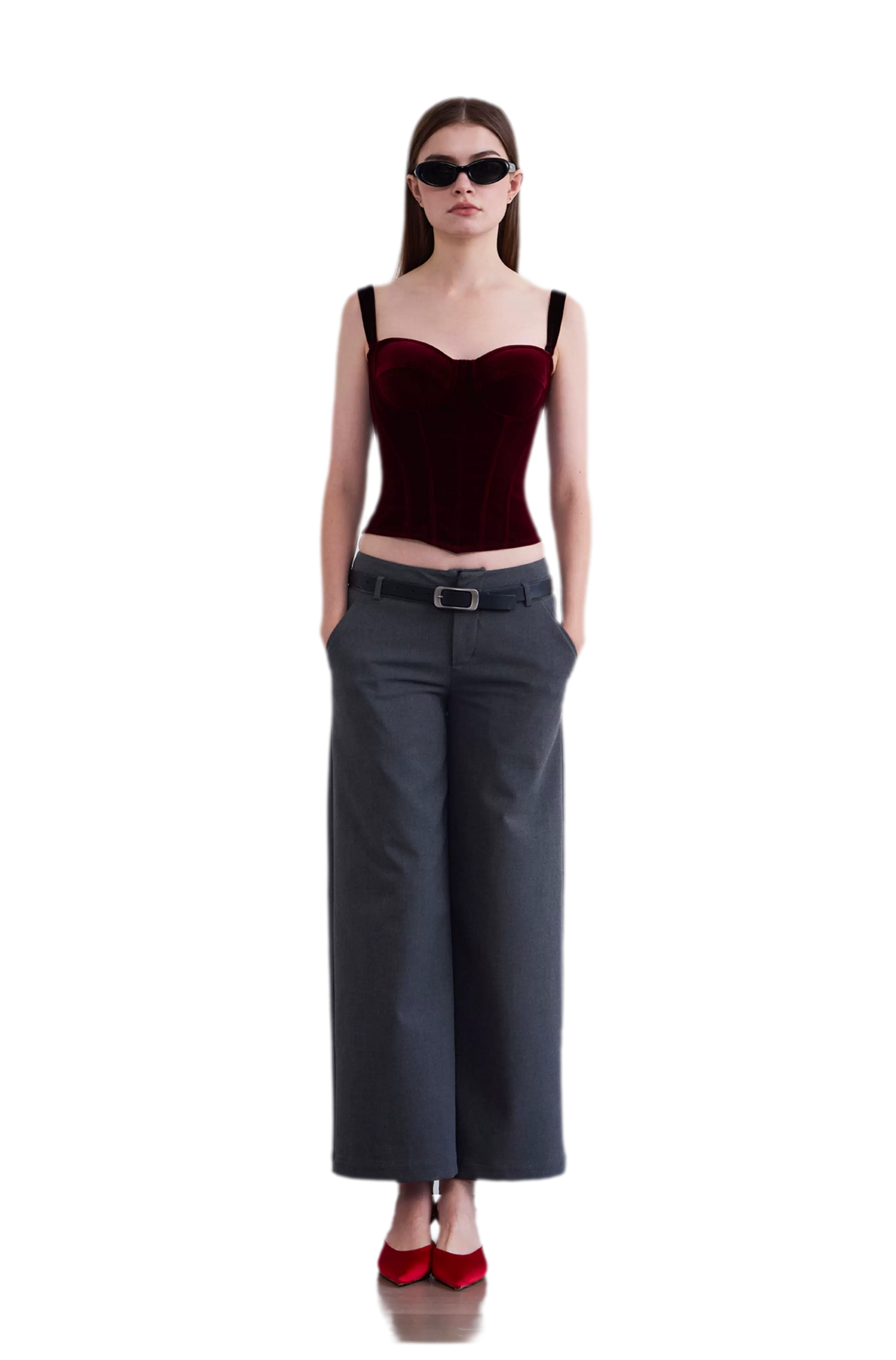 Velvet Boned Corset Top