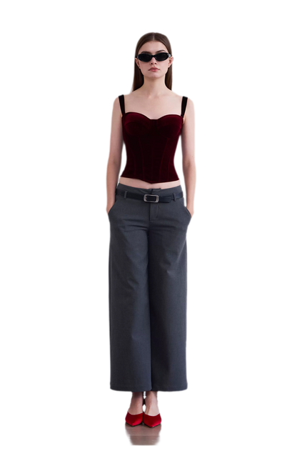 Velvet Boned Corset Top