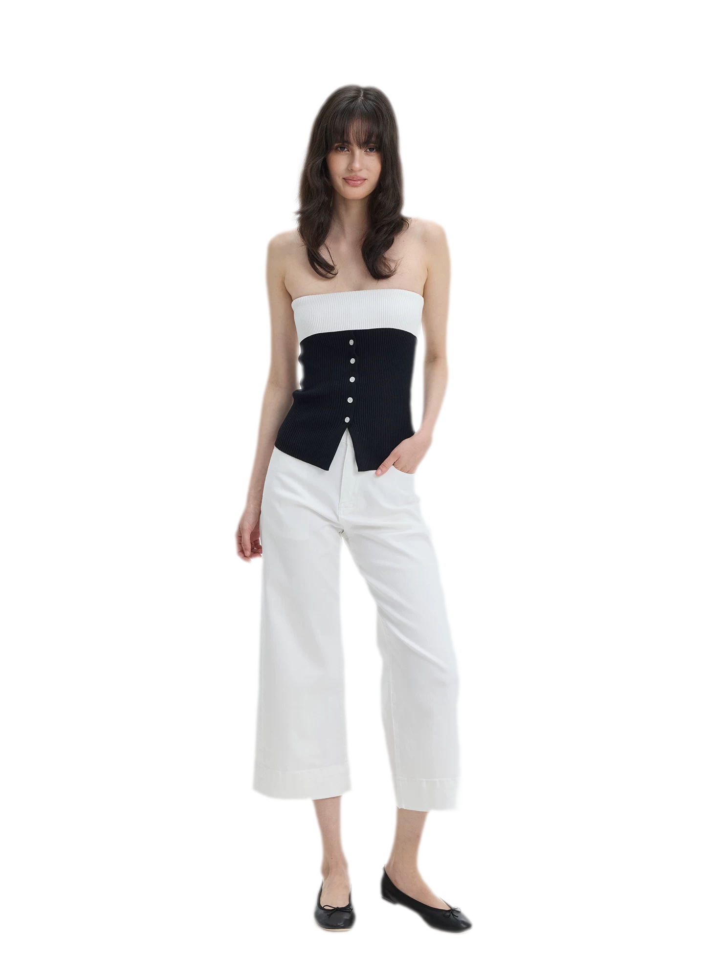 French Colorblock Bandeau Top