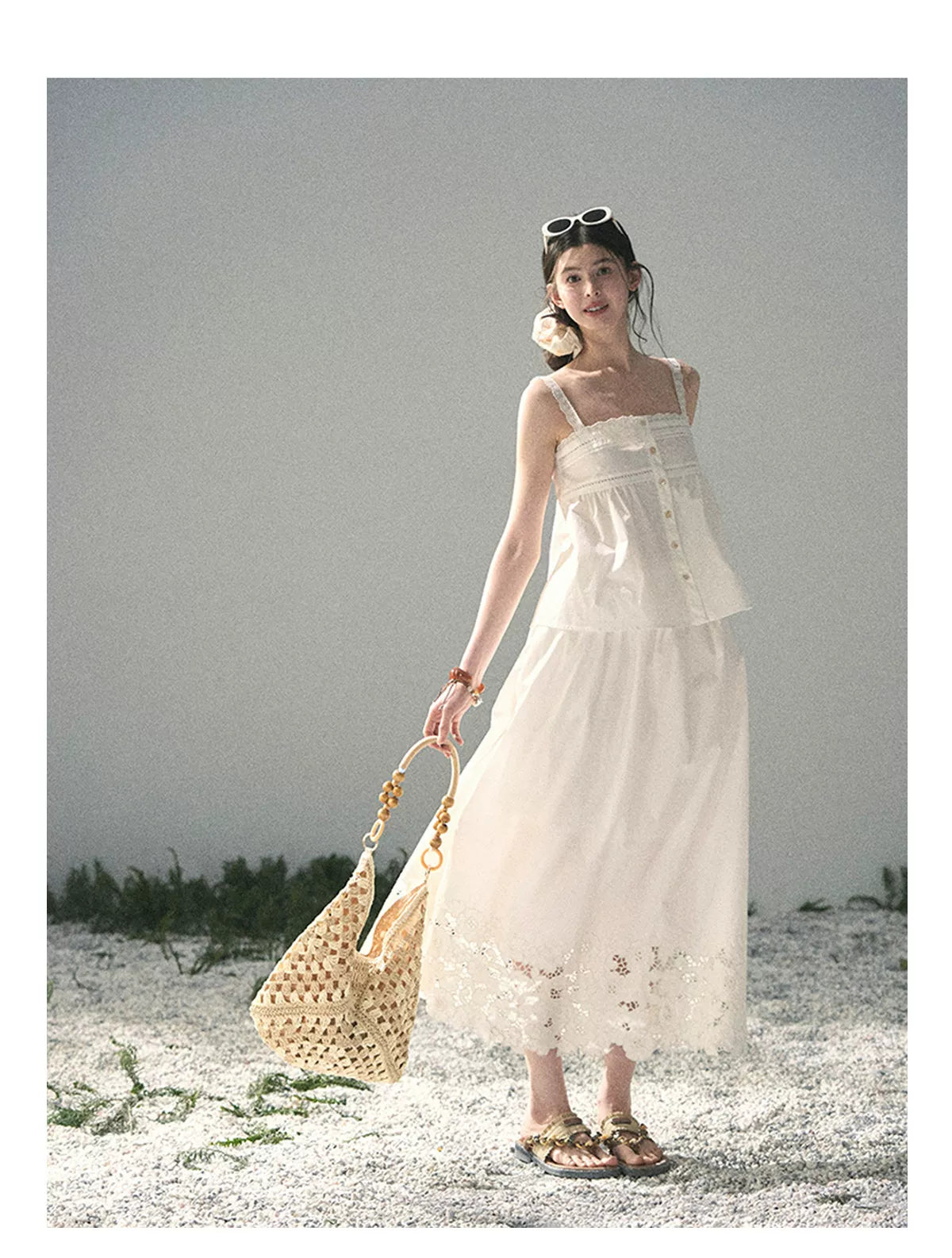 "Summer Breeze on Cloud Shoulders" French Lace Two-Piece