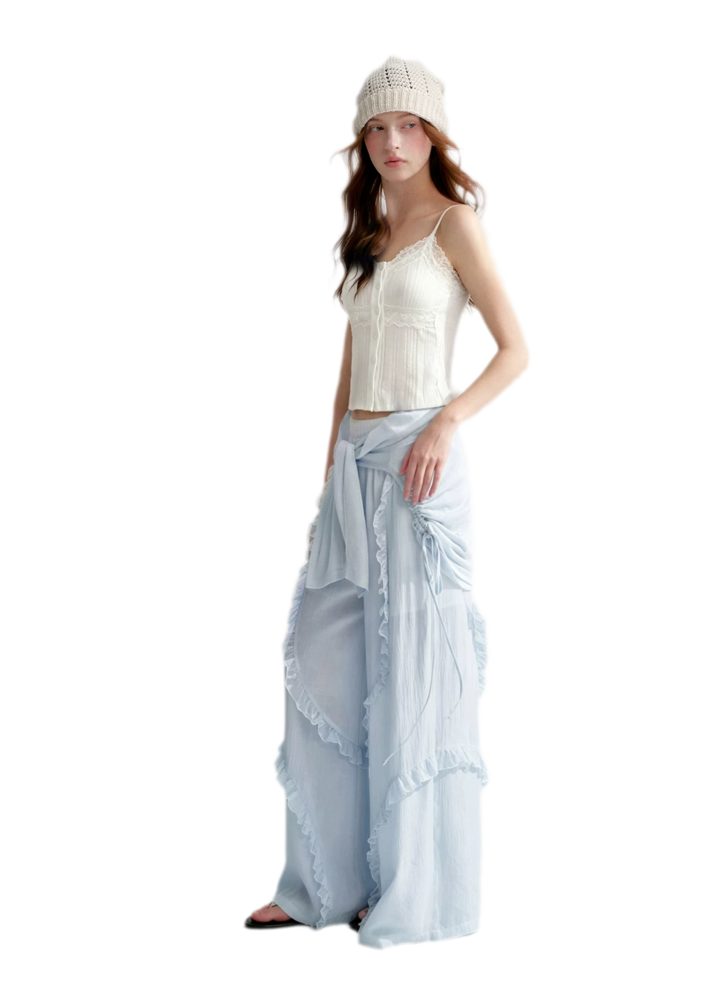 Lace Textured Wide Pants