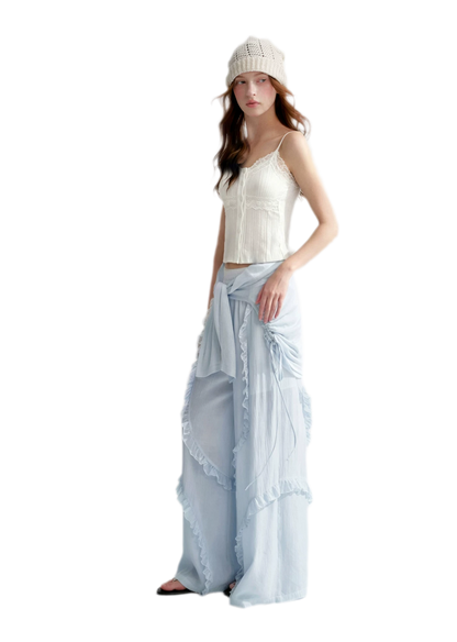 Lace Textured Wide Pants