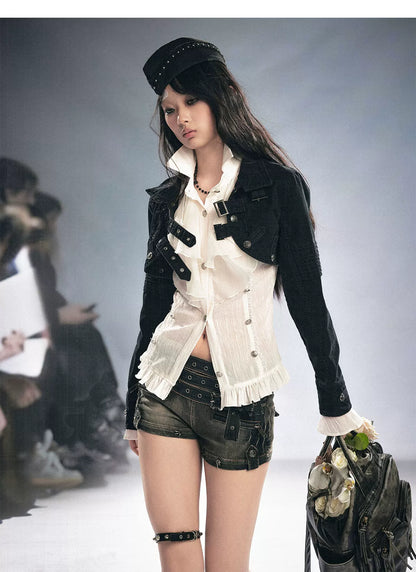 Detachable Washed Short Jacket