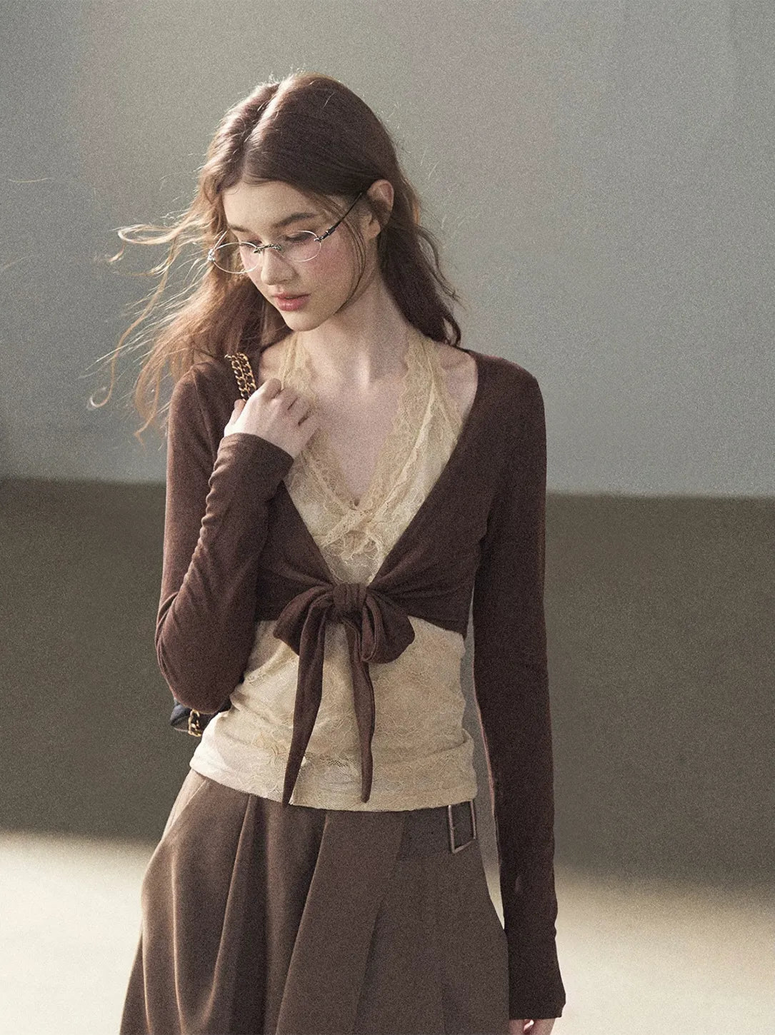Lace Wrap Cropped Top
