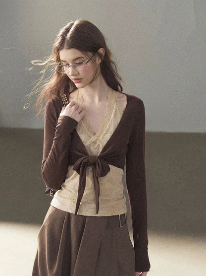 Lace Wrap Cropped Top