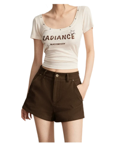 Rhinestone Cotton Summer Shorts