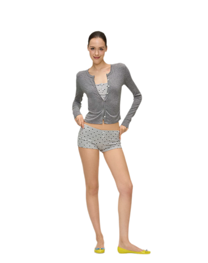 Polka Dot Embroidered Set