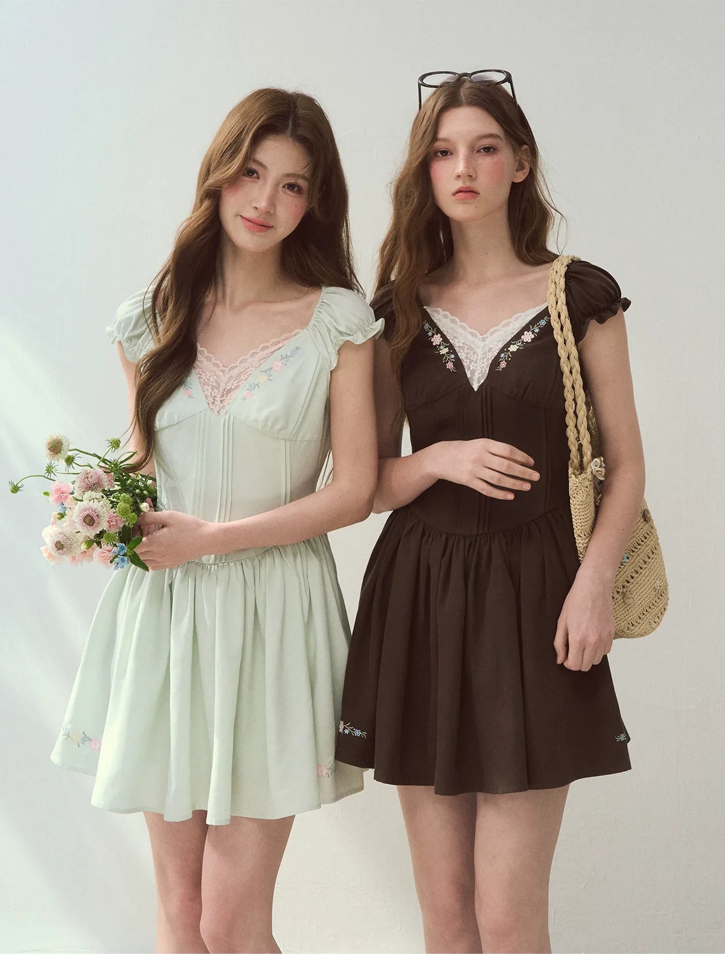 Lyocell Embroidered A-Line Dress