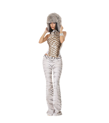 Gilet dos nu en fourrure dégradée