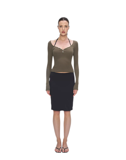 Nude Feel Layered Skirt