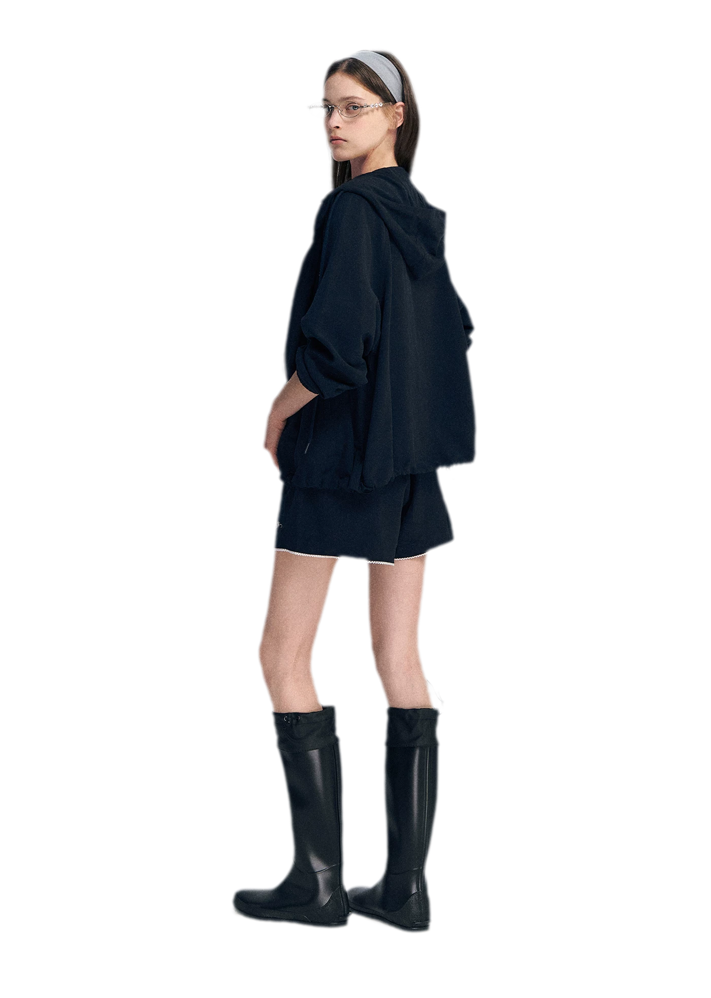 Lace Trim Drawstring Set