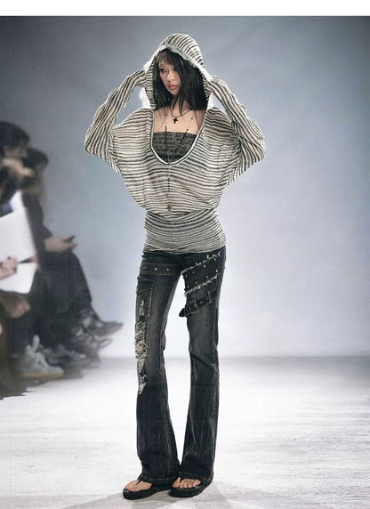 Skinny Grunge Flare Jeans