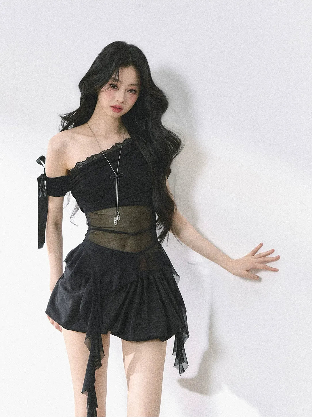 Sheer Off-Shoulder Tee