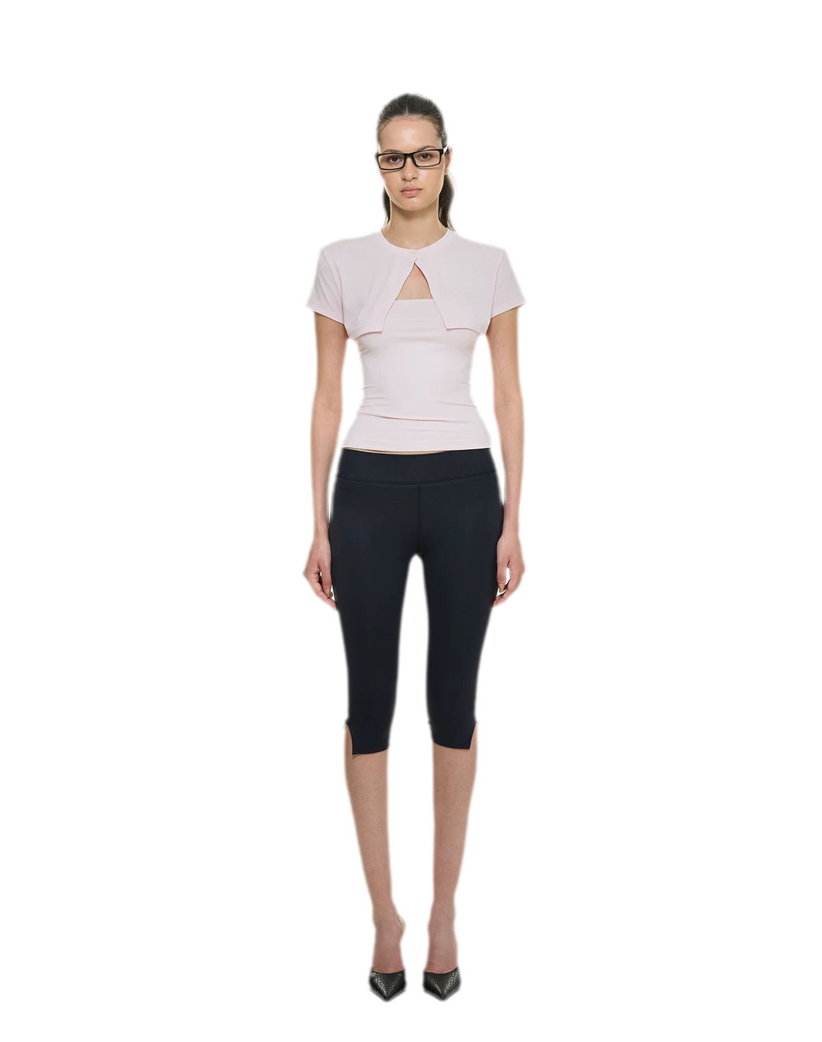 Bare-Feel Slit Capri Pants