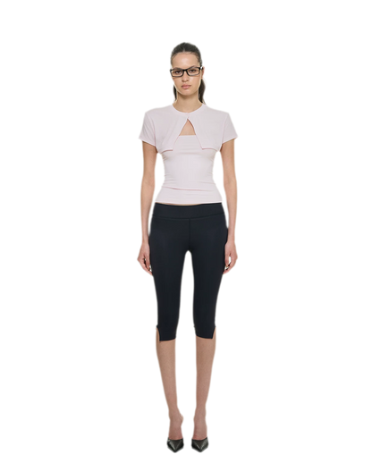Bare-Feel Slit Capri Pants