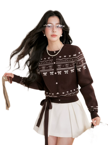 Fair Isle Tie Cardigan