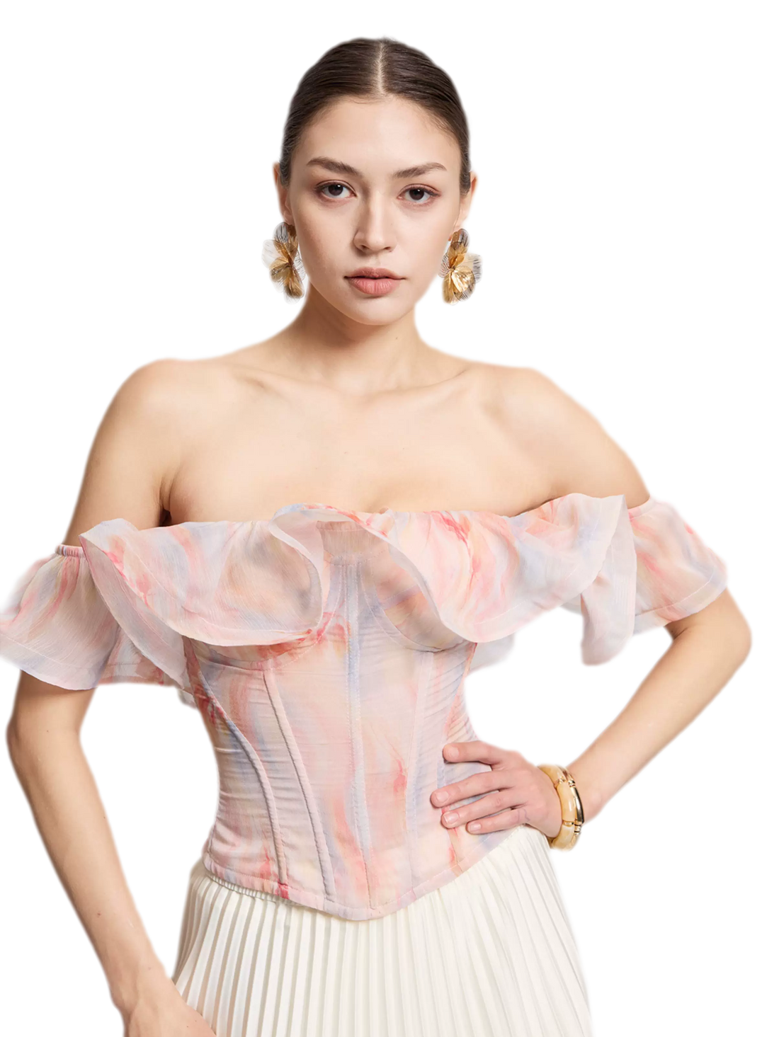 CORSELET Rainbow Ruffle Corset Bustier – Vest &amp; Tank Tops