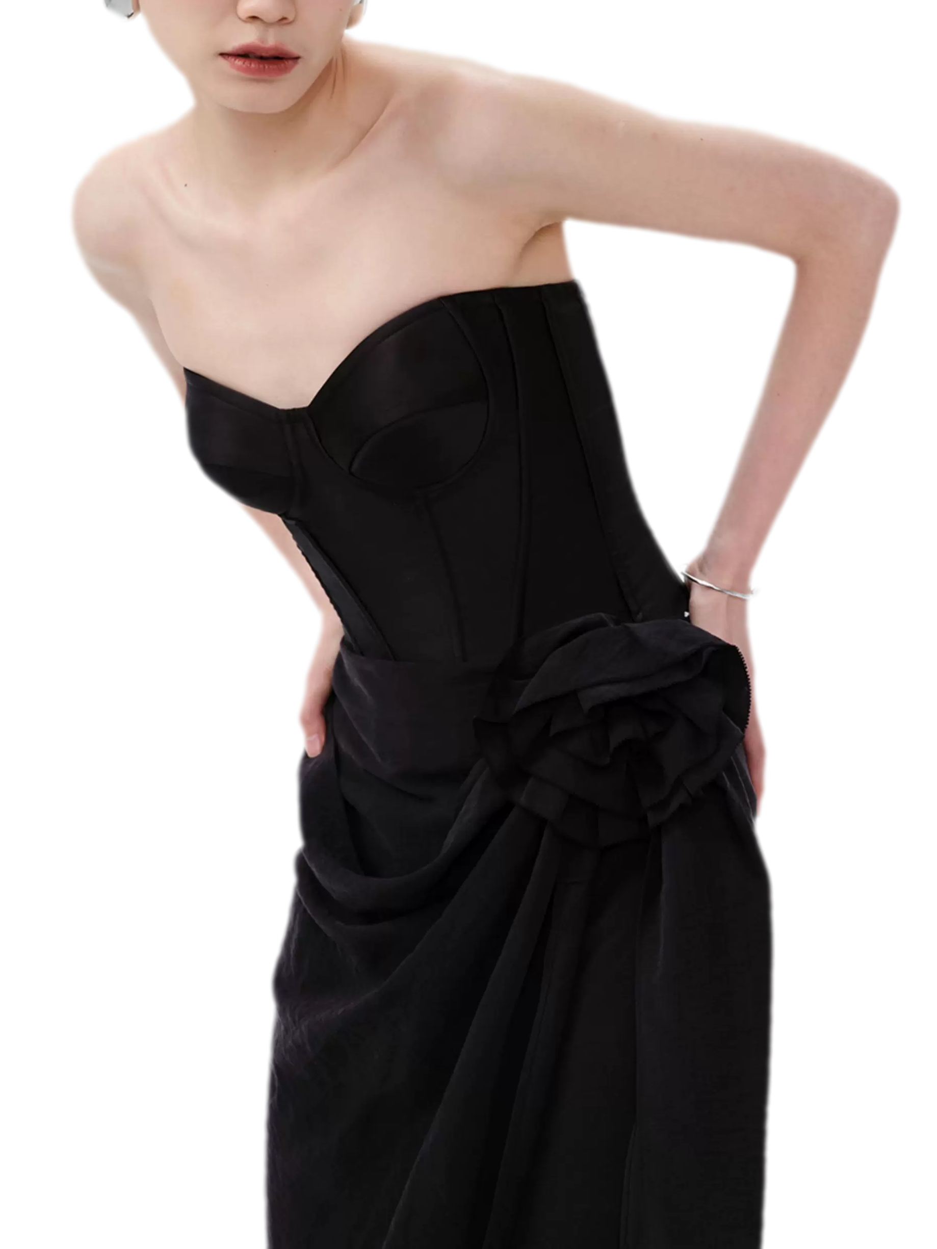 Velvet Bow Satin Corset