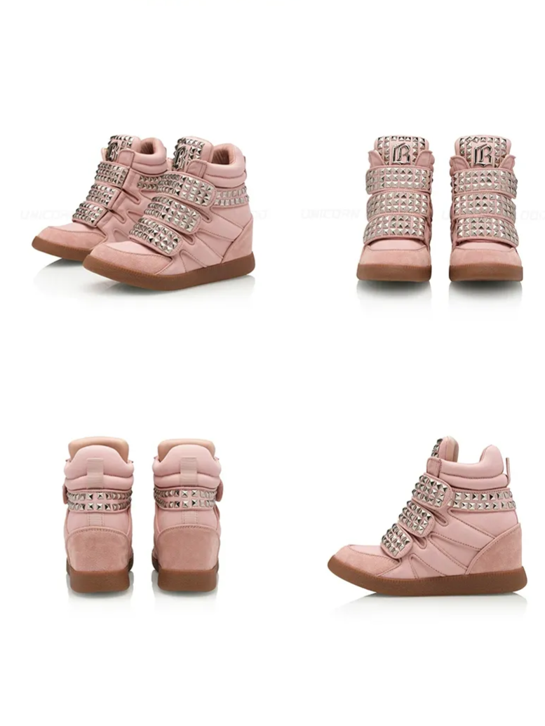 Sneakers alte con plateau e borchie