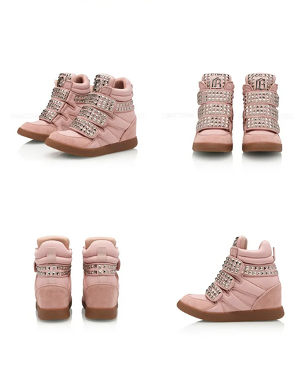 Sneakers alte con plateau e borchie
