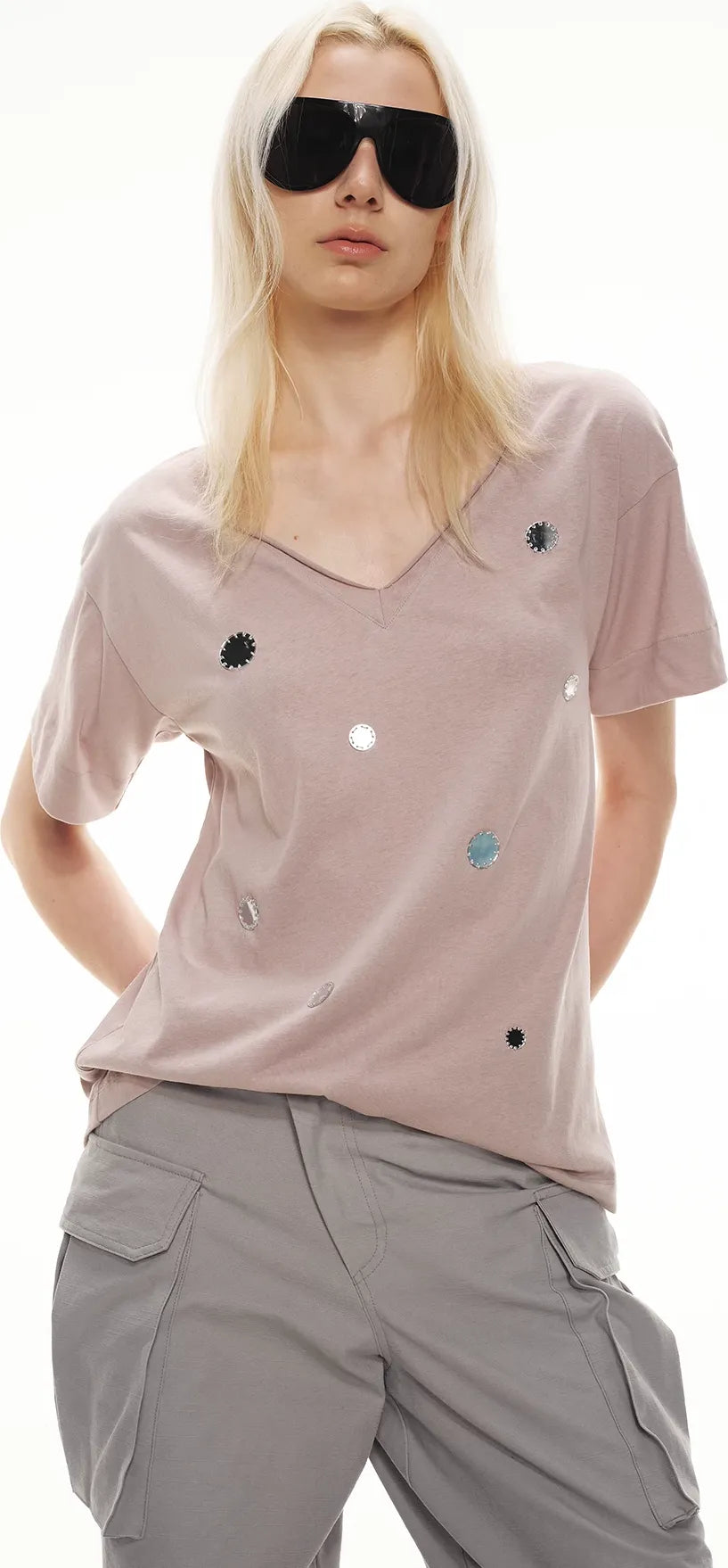 Relaxed Stylish V-Neck Short Sleeve T-Shirt