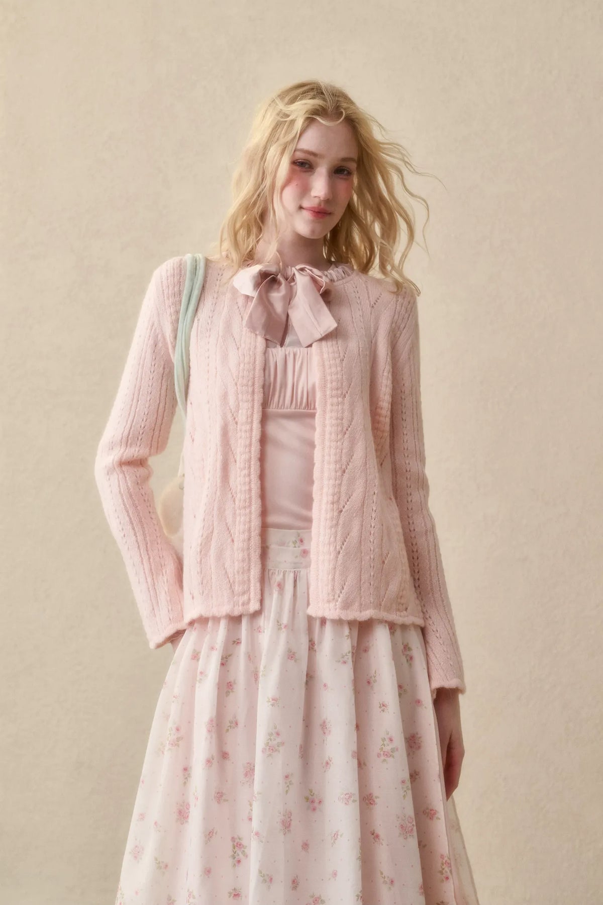 Soft Wool Ribbon Cardigan