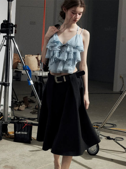 Pleated V-Neck Set