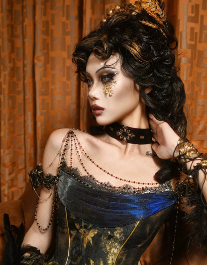 Gold Jacquard Sculptural Corset