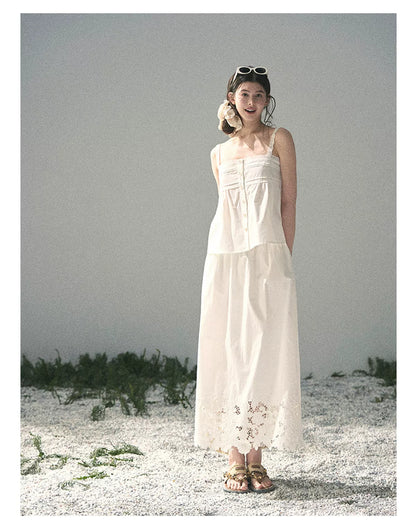 "Summer Breeze on Cloud Shoulders" French Lace Two-Piece