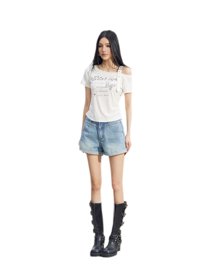 One-Shoulder Butterfly Tee