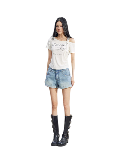 One-Shoulder Butterfly Tee