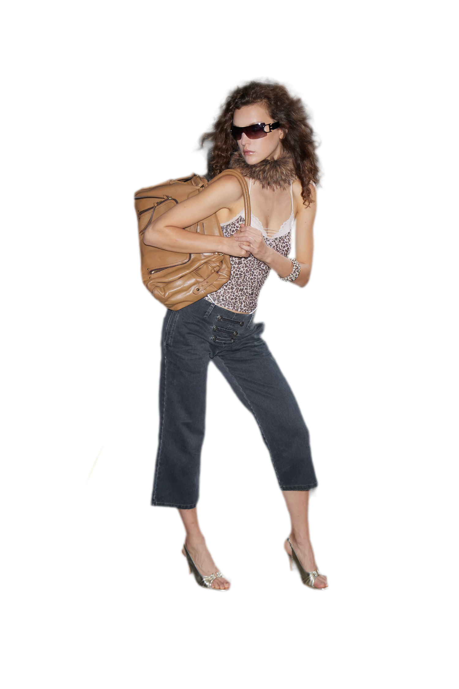 Vintage Pirate Buckle Denim Capris