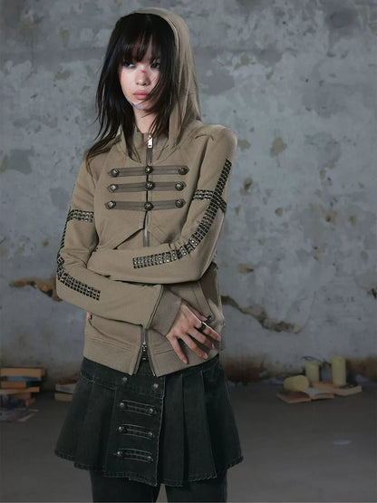 Metal Toggle Hooded Sweatshirt